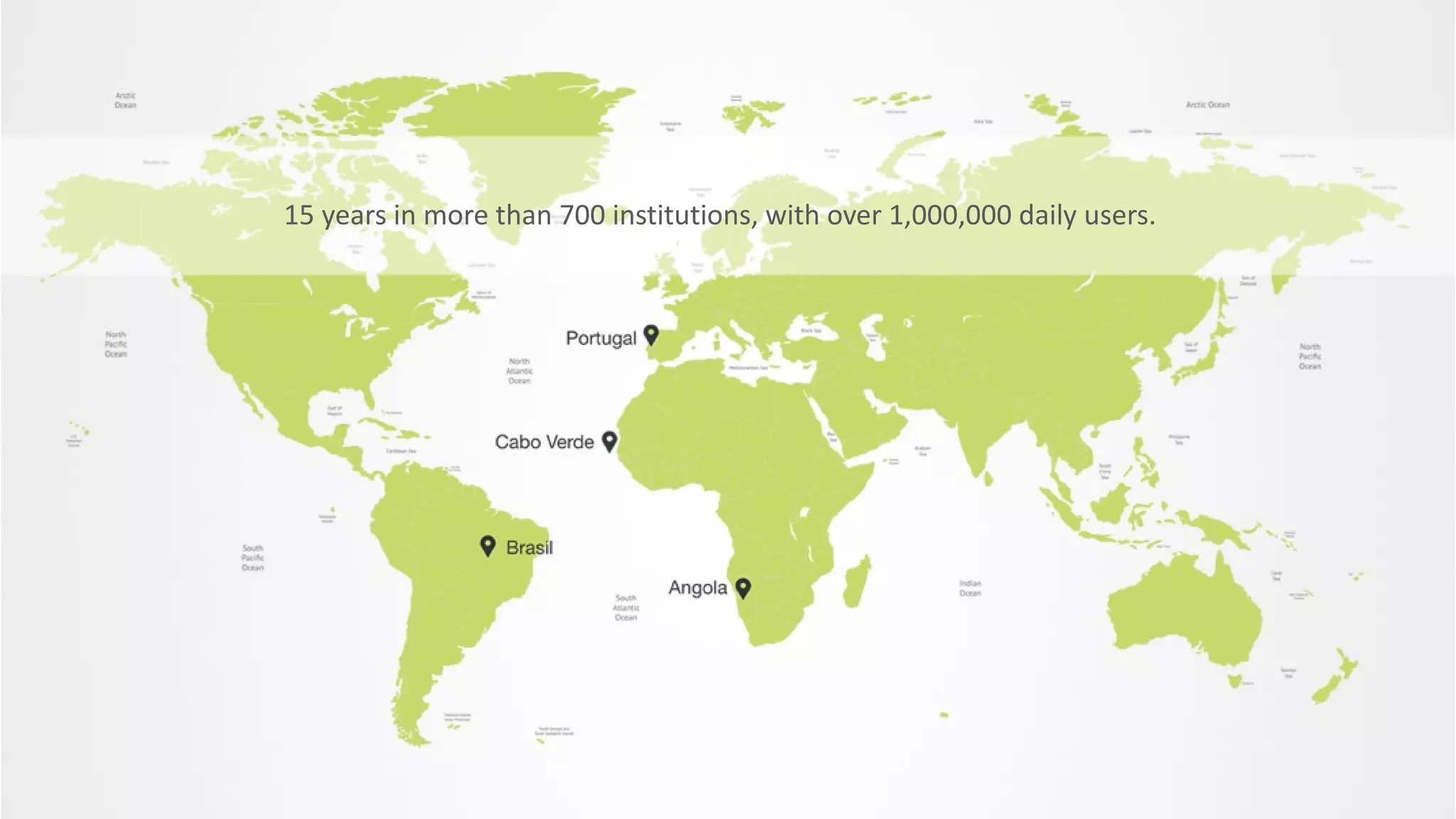 15 years in more than 700 institutions, with over 1,000,000 daily users.
 