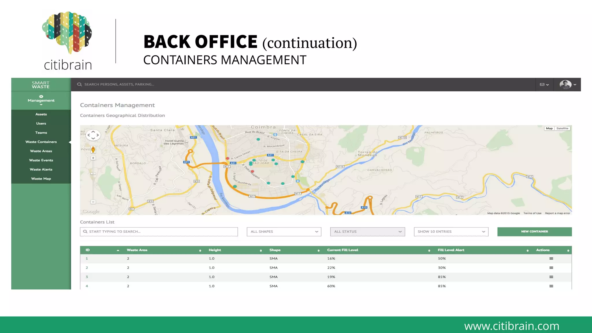 www.citibrain.com
BACK OFFICE (continuation)
CONTAINERS MANAGEMENT
 