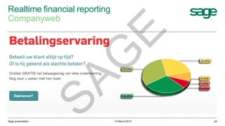 Realtime financial reporting
Companyweb
10 March 2015Sage presentation 24
SAG
E
 
