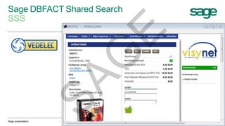 Sage DBFACT Shared Search
SSS
10 March 2015Sage presentation 46
SAG
E
 