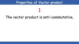 Properties of Vector product
1
The vector product is anti-commutative.
 