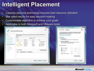 What's new with SCVMM 2008 R2Live MigrationSupport for Clustered Shared Volumes and Third Party CFSQuick Storage MigrationHot-Add and Removal of StorageMaintenance ModeRapid ProvisioningHost Compatibility Checks