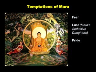 Temptations of Mara
Fear
Lust (Mara’s
Seductive
Daughters)
Pride
 