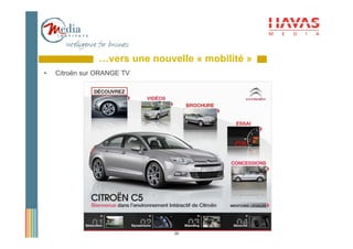 …vers une nouvelle « mobilité »
•   Citroën sur ORANGE TV




                               28
 