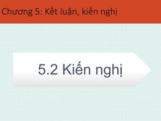 Chương 5: Kết luận, kiến nghị 
5.2 Kiến nghị 
 