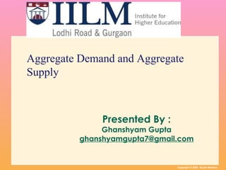 Aggregate Demand and Aggregate Supply Presented By : Ghanshyam Gupta [email_address] 