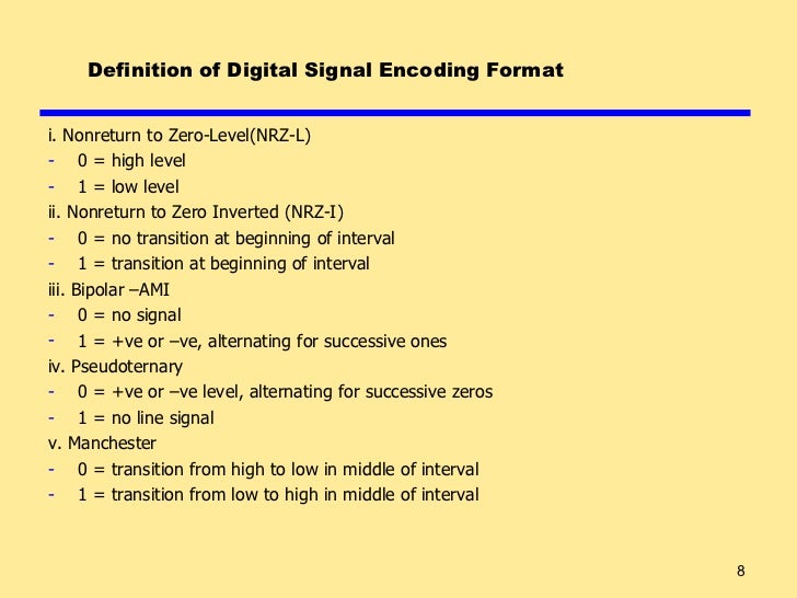 4 signal encodingtechniques encoding format