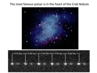 The most famous pulsar is in the heart of the Crab Nebula
 