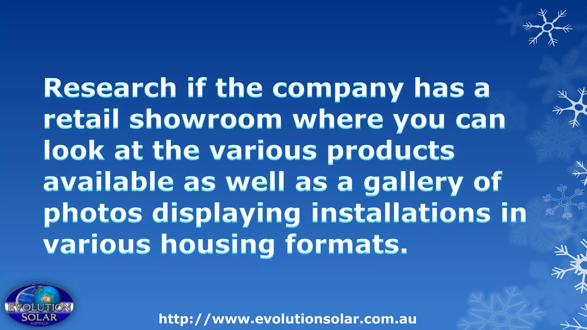http://www.evolutionsolar.com.au
 