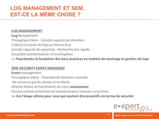 LOG MANAGEMENT ET SEM,
EST-CE LA MÊME CHOSE ?
 