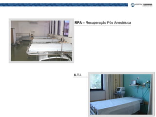 RPA – Recuperação Pós Anestésica
U.T.I.
 