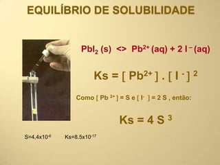 solubilidade e precipitação | PPTX