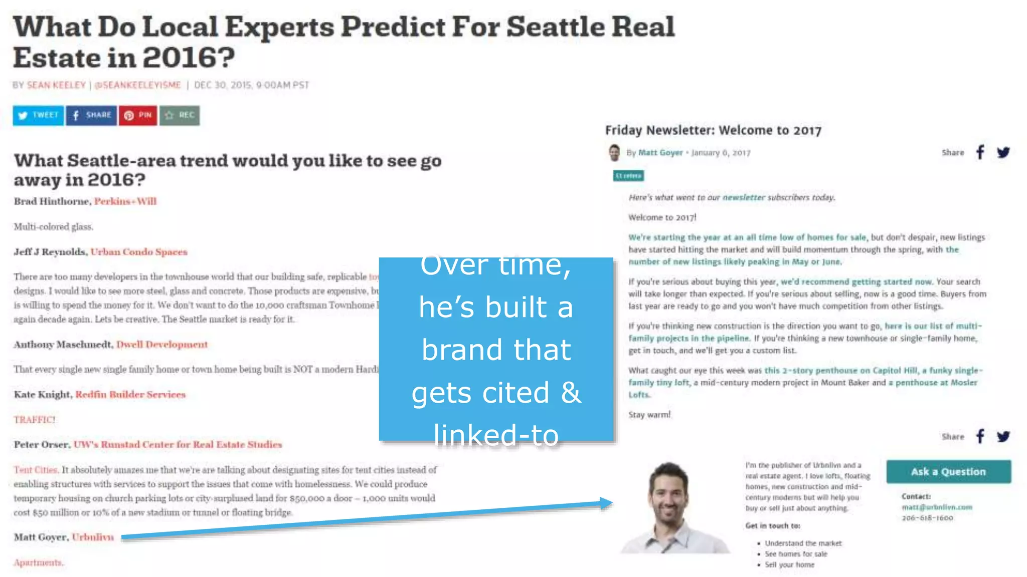 Over time,
he’s built a
brand that
gets cited &
linked-to
 