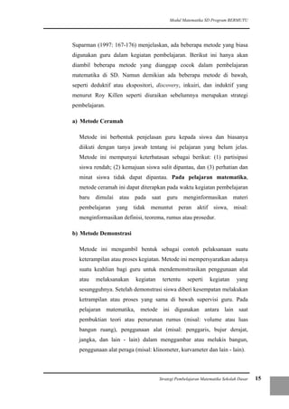 Strategi Pembelajaran Matematika Di Sd