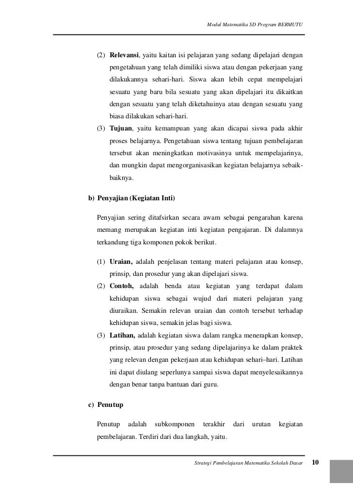 Pembelajaran Matematika Terpadu