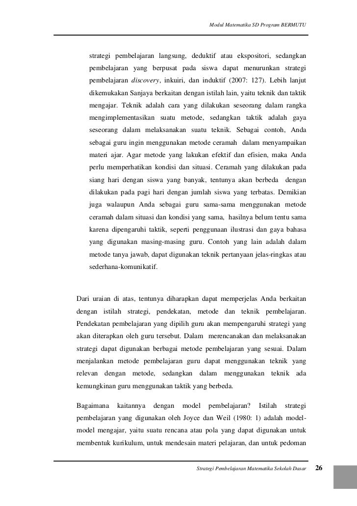 Strategi Pembelajaran Matematika di SD