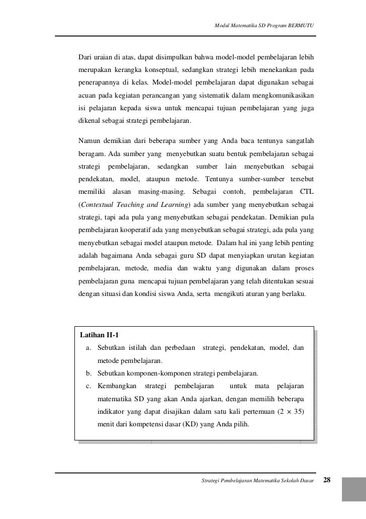 Strategi Pembelajaran Matematika di SD