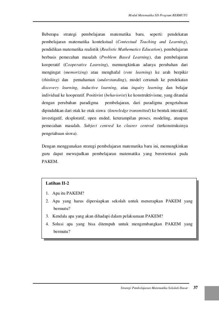 Strategi Pembelajaran Matematika di SD