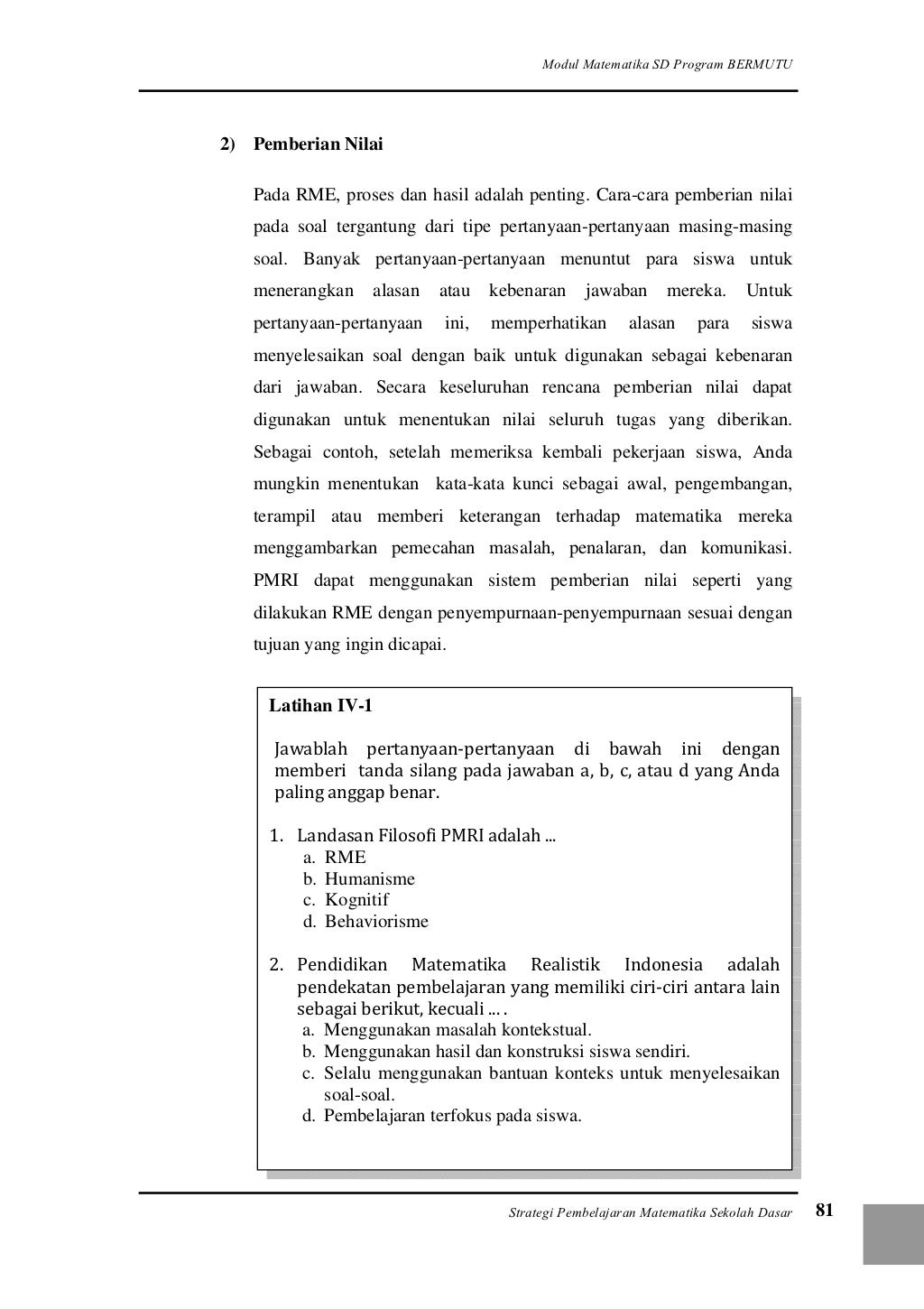 Strategi Pembelajaran Matematika di SD