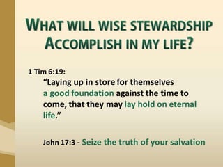 Biblical Call to Wise Stewardship | PPTX