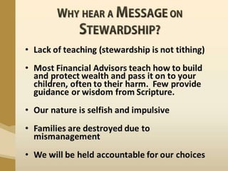Biblical Call to Wise Stewardship | PPTX
