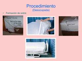 Procedimiento (Desocupada) Formación de sobre 