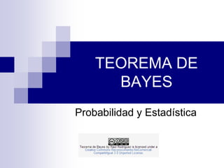 TEOREMA DE
      BAYES
Probabilidad y Estadística
 