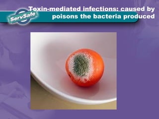 Toxin-mediated infections: caused by
poisons the bacteria produced
 