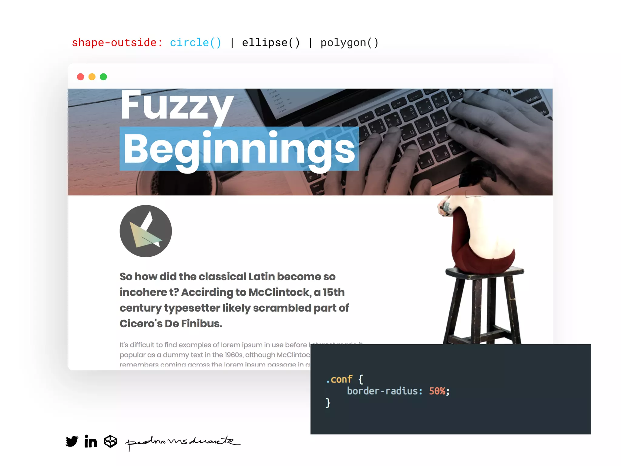 shape-outside: circle() | ellipse() | polygon()
 
