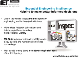 Essential Engineering Intelligence
Helping to make better informed decisions
• One of the world’s largest multidisciplinar...