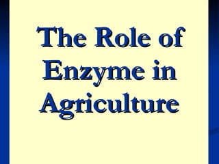 The Role of Enzyme in Agriculture 