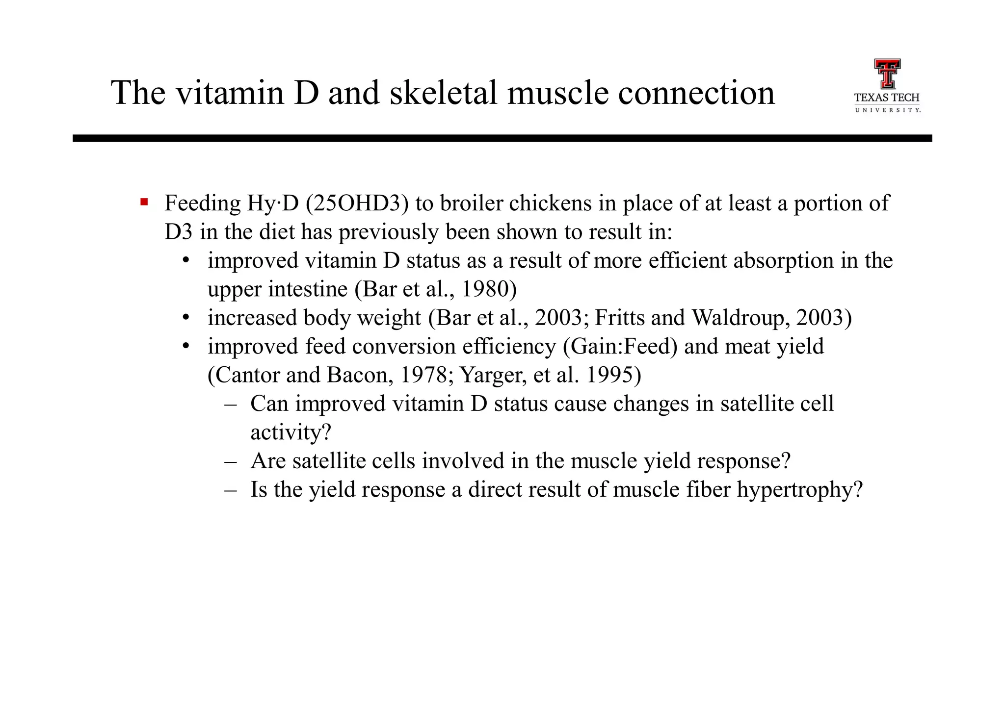 Role of vitamin D in broiler chicken skeletal muscle development and ...
