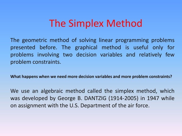 4-The Simplex Method.ppt | Programming Languages | Computing