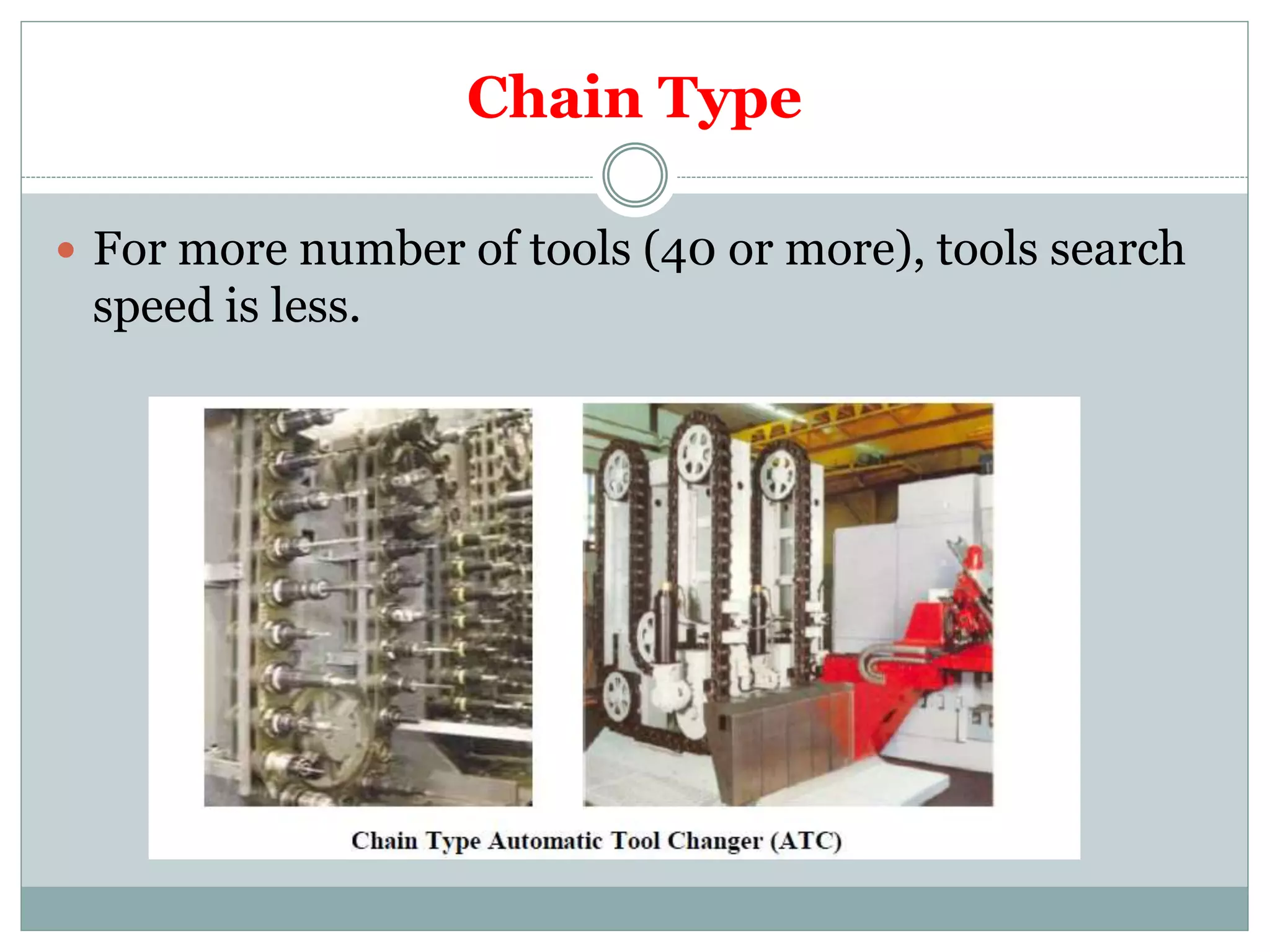 Chain Type
For more number of tools (40 or more), tools search
speed is less.