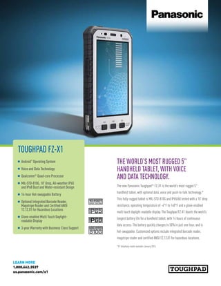Toughpad Panasonic FZX1 - specsheet | PDF