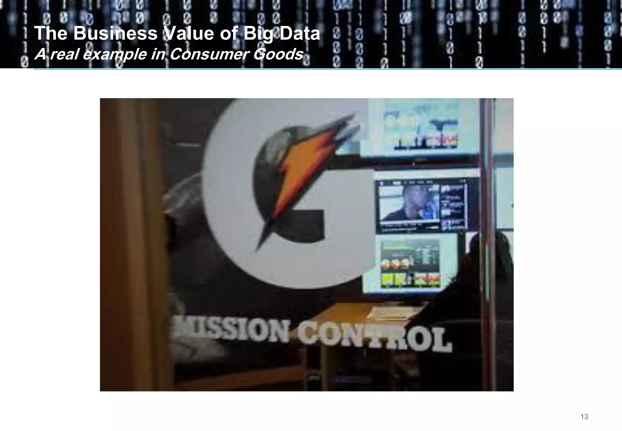 13
The Business Value of Big Data
A real example in Consumer Goods
 