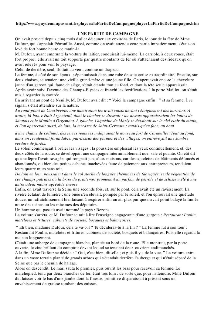 une partie de campagne (texte)