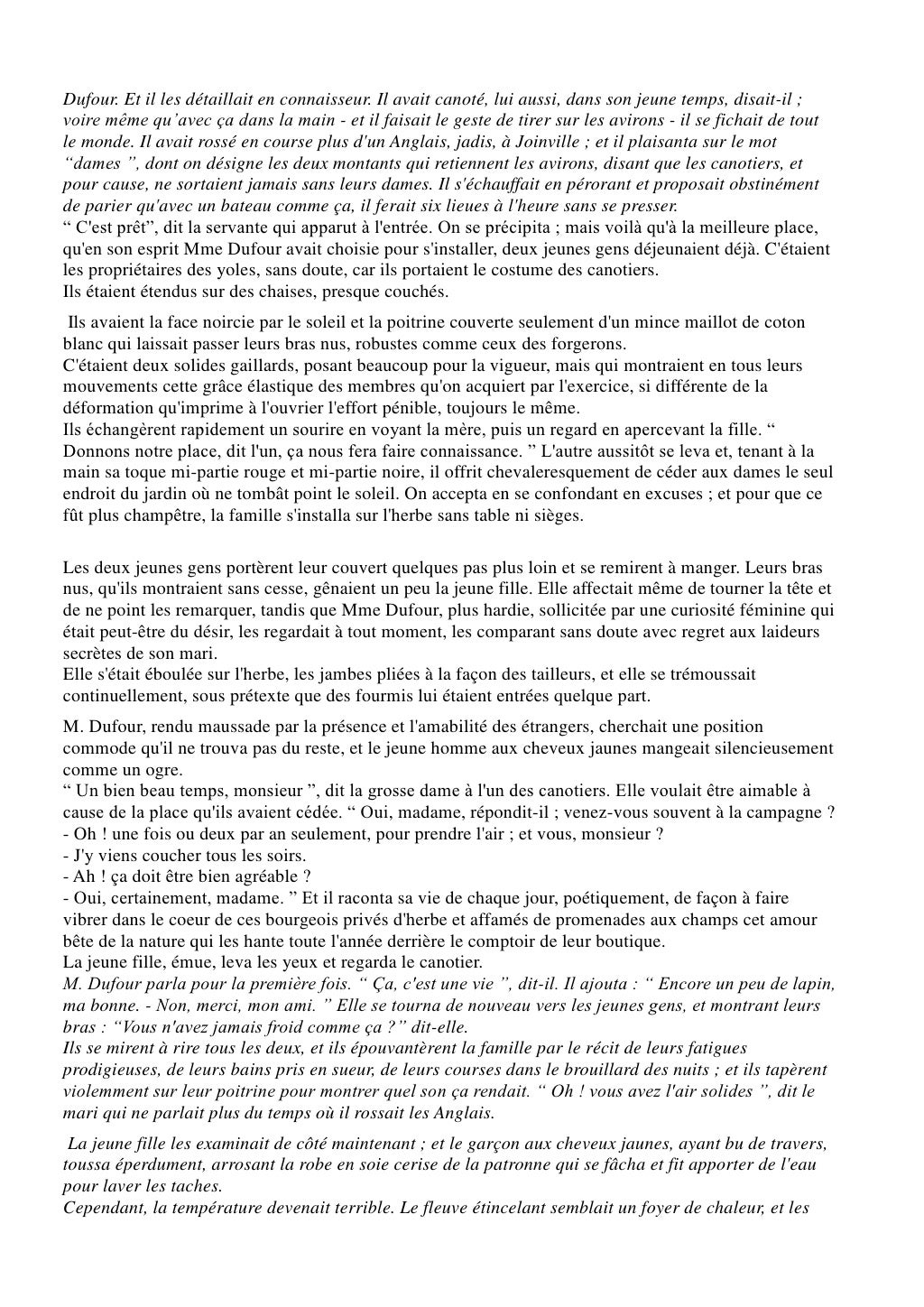 une partie de campagne (texte)