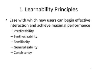 Learnability Examples Best UI/UX PPT for College on Usability Principles of UI design | PPT