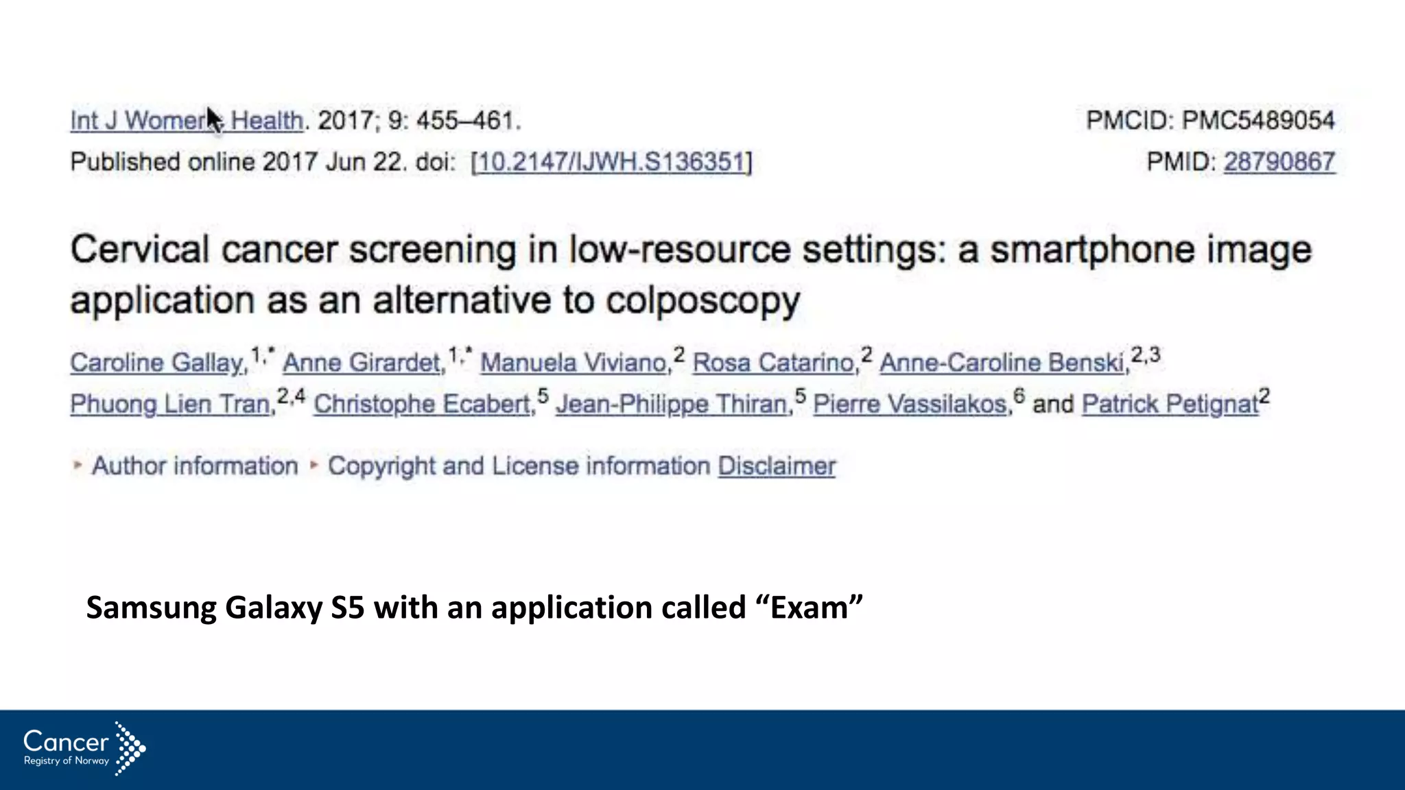 Samsung Galaxy S5 with an application called “Exam”
 