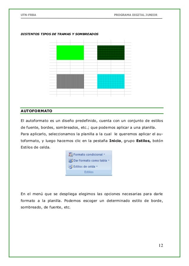 4 formato de celdas formato au 12
