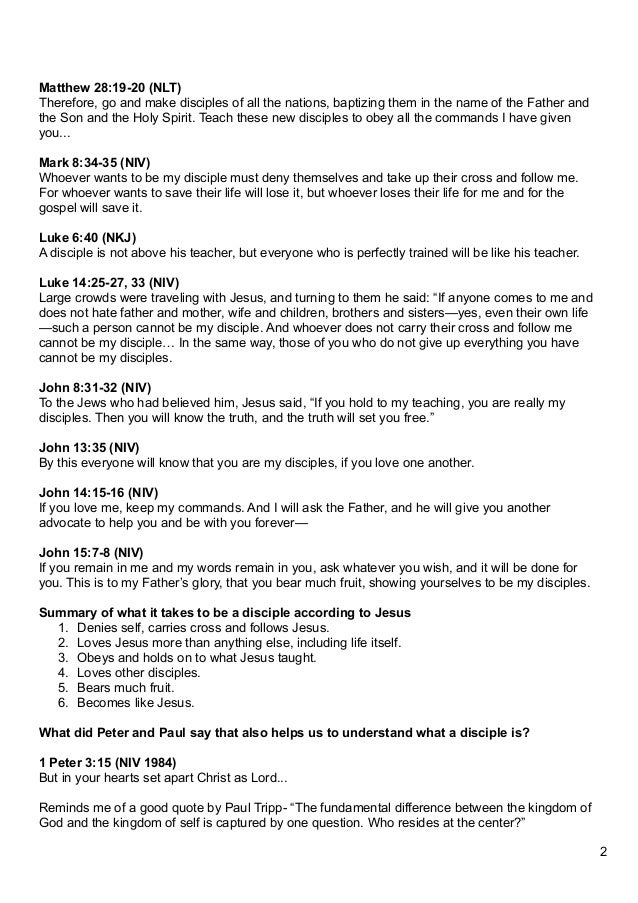 4. What Does It Mean to be a Disciple of Jesus? Notes
