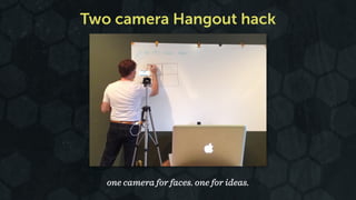 Two camera Hangout hack 
one camera for faces. one for ideas. 
 