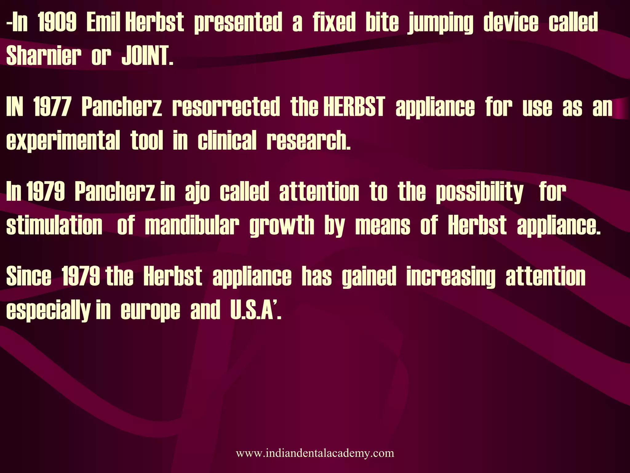 Herbst appliance & its modifications PPT