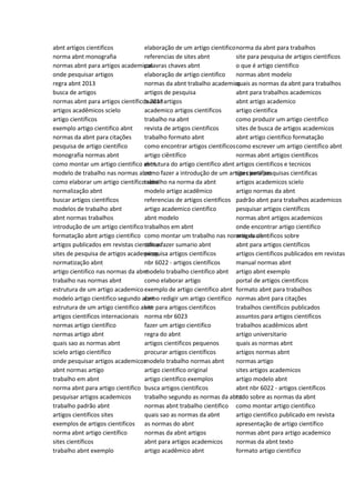 abnt artigos cientificos
norma abnt monografia
normas abnt para artigos academicos
onde pesquisar artigos
regra abnt 2013
busca de artigos
normas abnt para artigos científicos 2013
artigos acadêmicos scielo
artigo científicos
exemplo artigo cientifico abnt
normas da abnt para citações
pesquisa de artigo cientifico
monografia normas abnt
como montar um artigo cientifico abnt
modelo de trabalho nas normas abnt
como elaborar um artigo científico abnt
normalização abnt
buscar artigos cientificos
modelos de trabalho abnt
abnt normas trabalhos
introdução de um artigo cientifico
formatação abnt artigo cientifico
artigos publicados em revistas cientificas
sites de pesquisa de artigos academicos
normatização abnt
artigo cientifico nas normas da abnt
trabalho nas normas abnt
estrutura de um artigo academico
modelo artigo cientifico segundo abnt
estrutura de um artigo cientifico abnt
artigos cientificos internacionais
normas artigo científico
normas artigo abnt
quais sao as normas abnt
scielo artigo científico
onde pesquisar artigos academicos
abnt normas artigo
trabalho em abnt
norma abnt para artigo cientifico
pesquisar artigos academicos
trabalho padrão abnt
artigos cientificos sites
exemplos de artigos cientificos
norma abnt artigo científico
sites científicos
trabalho abnt exemplo
elaboração de um artigo cientifico
referencias de sites abnt
palavras chaves abnt
elaboração de artigo cientifico
normas da abnt trabalho academico
artigos de pesquisa
buscar artigos
academico artigos cientificos
trabalho na abnt
revista de artigos cientificos
trabalho formato abnt
como encontrar artigos cientificos
artigo ciêntífico
estrutura do artigo científico abnt
como fazer a introdução de um artigo cientifico
trabalho na norma da abnt
modelo artigo acadêmico
referencias de artigos cientificos
artigo academico cientifico
abnt modelo
trabalhos em abnt
como montar um trabalho nas normas da abnt
como fazer sumario abnt
pesquisa artigos científicos
nbr 6022 - artigos científicos
modelo trabalho cientifico abnt
como elaborar artigo
exemplo de artigo científico abnt
como redigir um artigo científico
site para artigos cientificos
norma nbr 6023
fazer um artigo cientifico
regra do abnt
artigos cientificos pequenos
procurar artigos científicos
modelo trabalho normas abnt
artigo cientifico original
artigo científico exemplos
busca artigos cientificos
trabalho segundo as normas da abnt
normas abnt trabalho cientifico
quais sao as normas da abnt
as normas do abnt
normas da abnt artigos
abnt para artigos academicos
artigo acadêmico abnt
norma da abnt para trabalhos
site para pesquisa de artigos cientificos
o que é artigo cientifico
normas abnt modelo
quais as normas da abnt para trabalhos
abnt para trabalhos academicos
abnt artigo academico
artigo cientifica
como produzir um artigo cientifico
sites de busca de artigos academicos
abnt artigo cientifico formatação
como escrever um artigo científico abnt
normas abnt artigos científicos
artigos cientificos e tecnicos
sites para pesquisas cientificas
artigos academicos scielo
artigo normas da abnt
padrão abnt para trabalhos academicos
pesquisar artigos científicos
normas abnt artigos academicos
onde encontrar artigo cientifico
artigos cientificos sobre
abnt para artigos científicos
artigos cientificos publicados em revistas
manual normas abnt
artigo abnt exemplo
portal de artigos cientificos
formato abnt para trabalhos
normas abnt para citações
trabalhos científicos publicados
assuntos para artigos cientificos
trabalhos acadêmicos abnt
artigo universitario
quais as normas abnt
artigos normas abnt
normas artigo
sites artigos academicos
artigo modelo abnt
abnt nbr 6022 - artigos científicos
tudo sobre as normas da abnt
como montar artigo cientifico
artigo cientifico publicado em revista
apresentação de artigo científico
normas abnt para artigo academico
normas da abnt texto
formato artigo cientifico
 