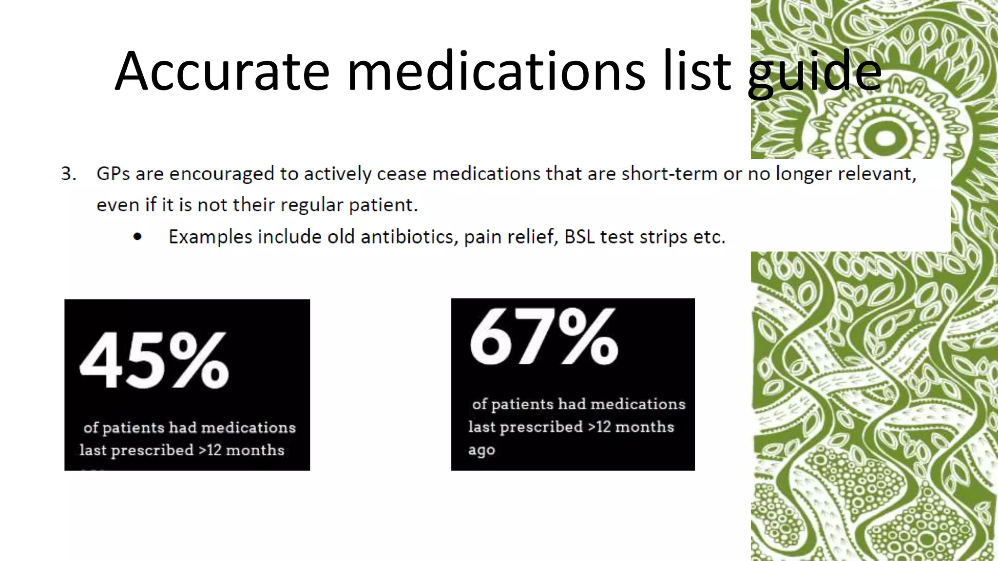 Accurate medications list guide
 