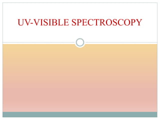UV-VISIBLE SPECTROSCOPY
 