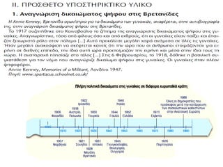 Ποιες αλλαγές επέφερε ο Α΄ ΠΑΓΚΟΣΜΙΟΣ ΠΟΛΕΜΟΣ
στην κοινωνική θέση των γυναικών;
 Η είσοδος των γυναικών στην αγορά εργασίας, δυναμική την εποχή
του Α‘ Παγκόσμιου πολέμου, ενισχύθηκε μεταπολεμικά.
 