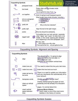 Copyediting Symbols: Alignment and Spacing
Copyediting Symbols Quizzes
 