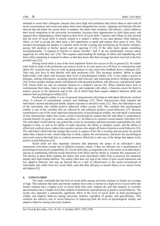 The level of social skills among university students and its impact on ...